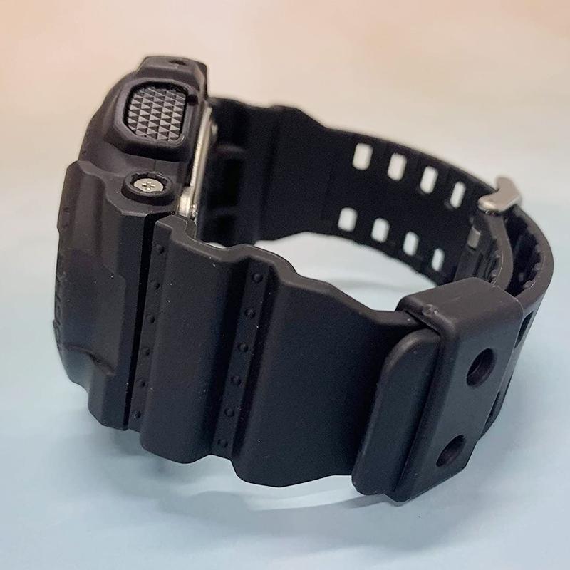 16mm TPU Watch Strap Compatible with G Series GA100 G8900 GW8900 with Tool Pins - Black