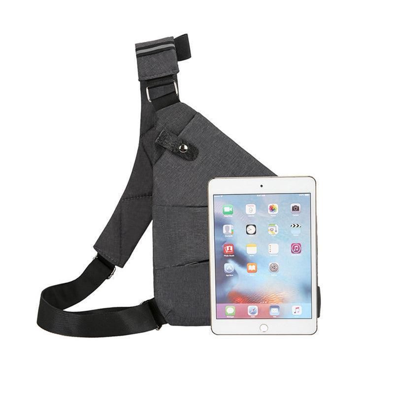 Waterproof Bag Personal Anti Theft Shoulder Man Pocket Portable Chest Travel Grey - Grey Right
