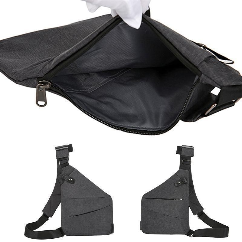 Waterproof Bag Personal Anti Theft Shoulder Man Pocket Portable Chest Travel Grey - Grey Right