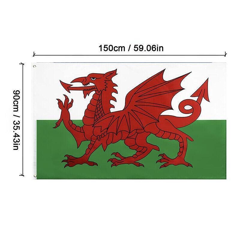 Large Wales Welsh Flag Heavy Duty Outdoor 90 X 150 CM - 3ft x 5ft