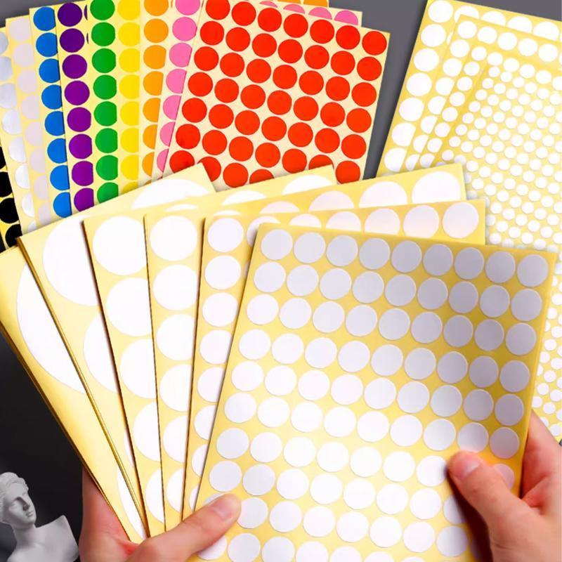 8/13/25/50mm Colour Sticker Dots Adhesive Round Labels Circular Scrapbooking White - 100mm*2 Dots