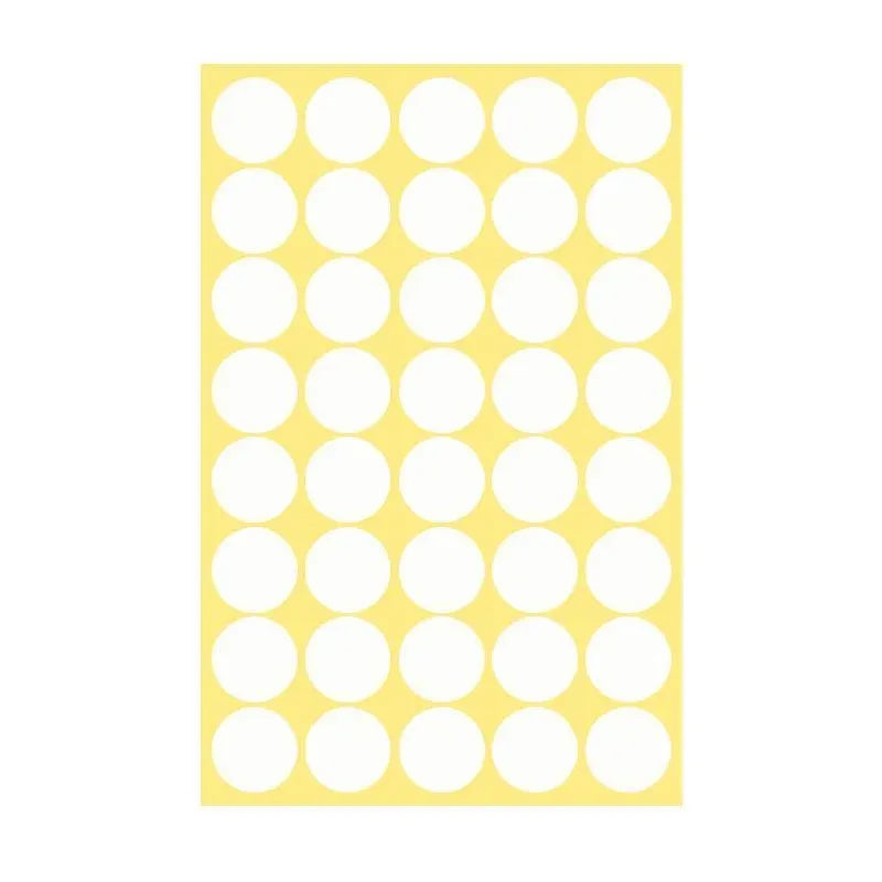 8/13/25/50mm Colour Sticker Dots Adhesive Round Labels Circular Scrapbooking White - 25mm 40 Dots - 1 Sheet