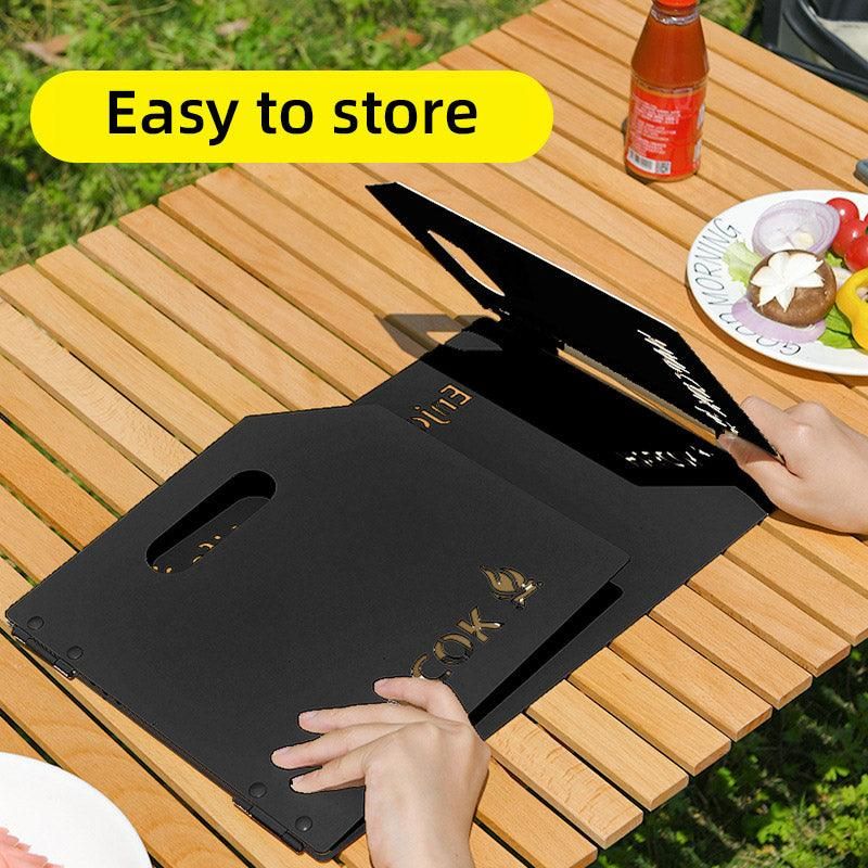 Outdoor Camping Tri Fold Board Portable Folding Windproof Windshield Protector - White