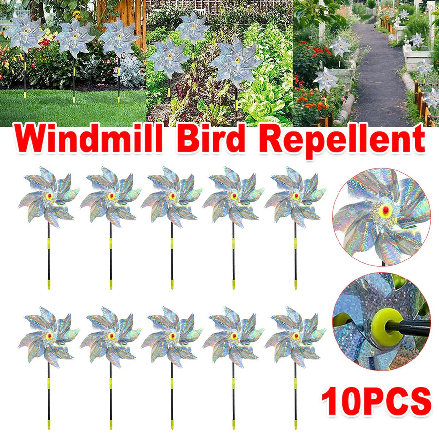 10PCS Bird-Driving Windmill Laser Device for Balcony Garden Farmland Bird Proof