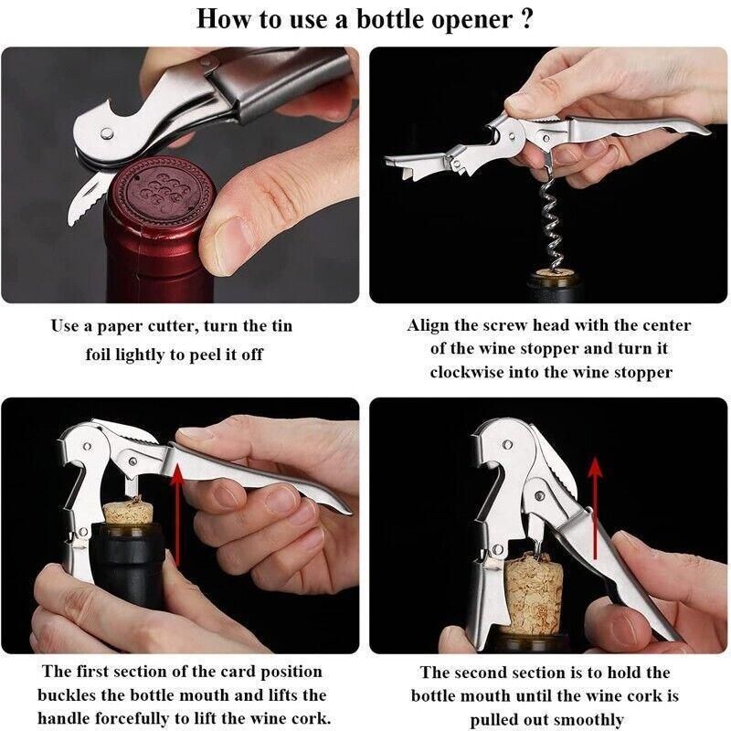 Waiters Friend Corkscrew Stainless Steel Wine Bottle Opener Screw Knife Bar