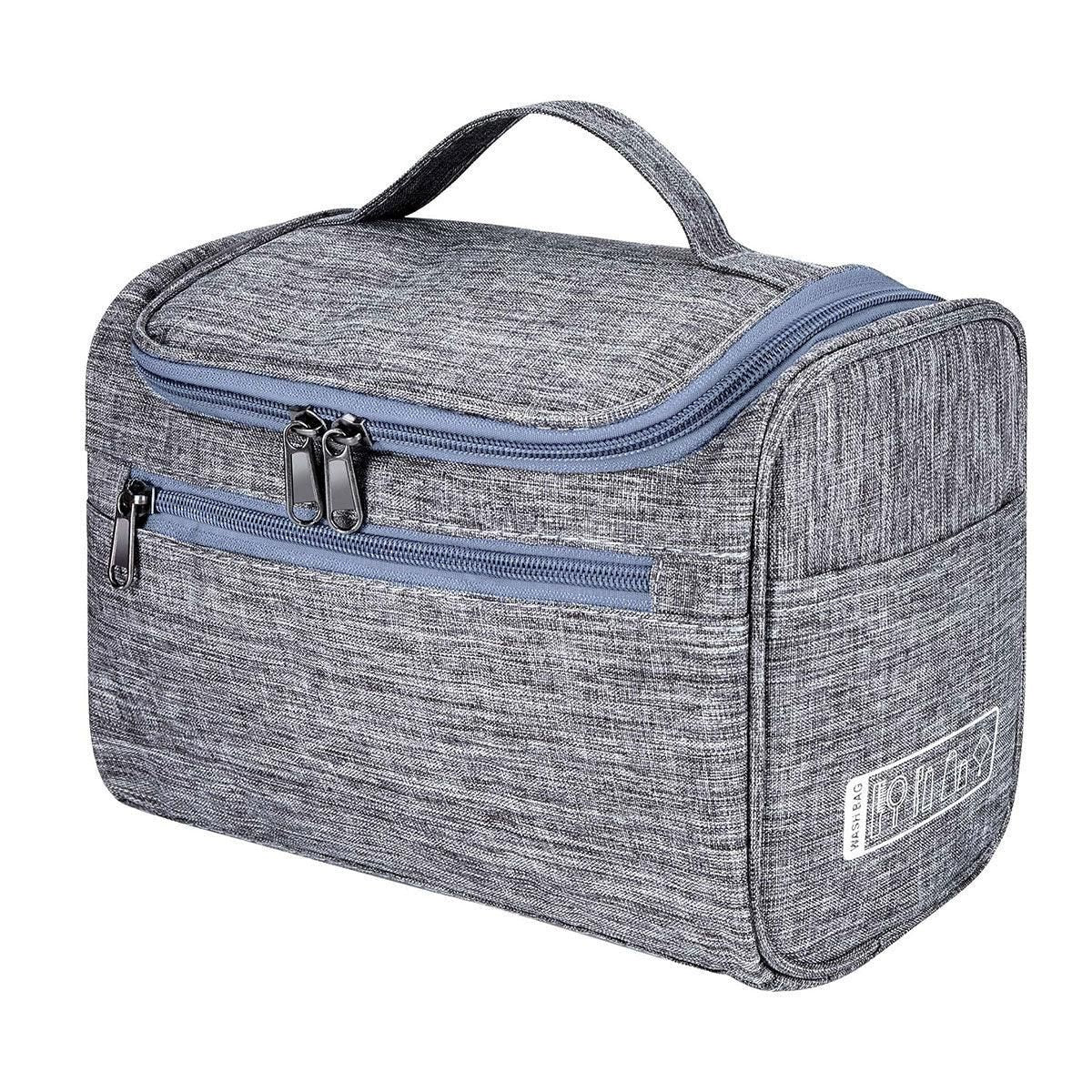 Womens Cosmetic Bag Make Up Case Travel Toiletry Wash Organiser Vanity Nail Box - Wine Red