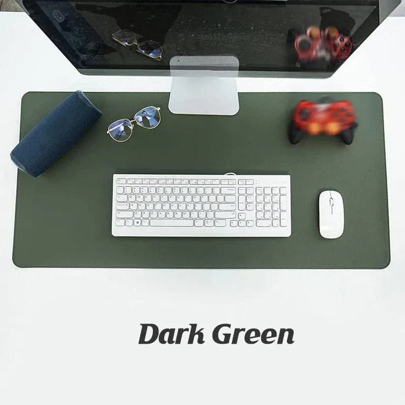 Large Leather Gaming Mouse Pad Waterproof Desk Keyboard Mat 120 x 60cm - Wine Red