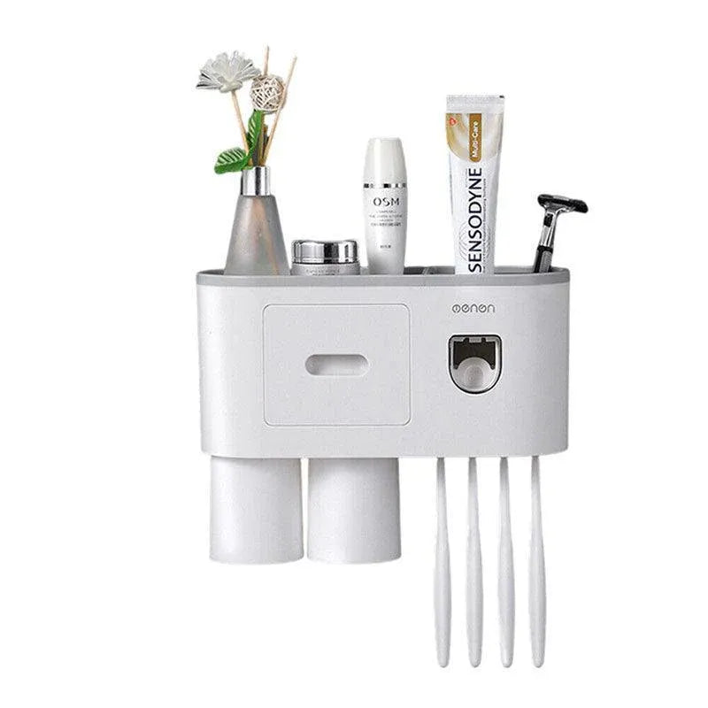 Multifunctional Toothbrush Holder Handfree Automatic Toothpaste Dispenser Set