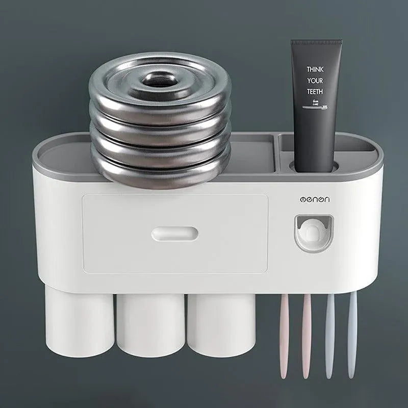 Multifunctional Toothbrush Holder Handfree Automatic Toothpaste Dispenser Set