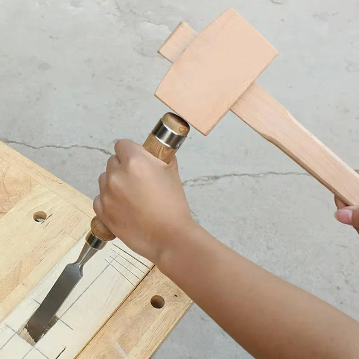 DIY Leather Craft Tools Square Solid Wood Hammer Mallet for Leatherworking