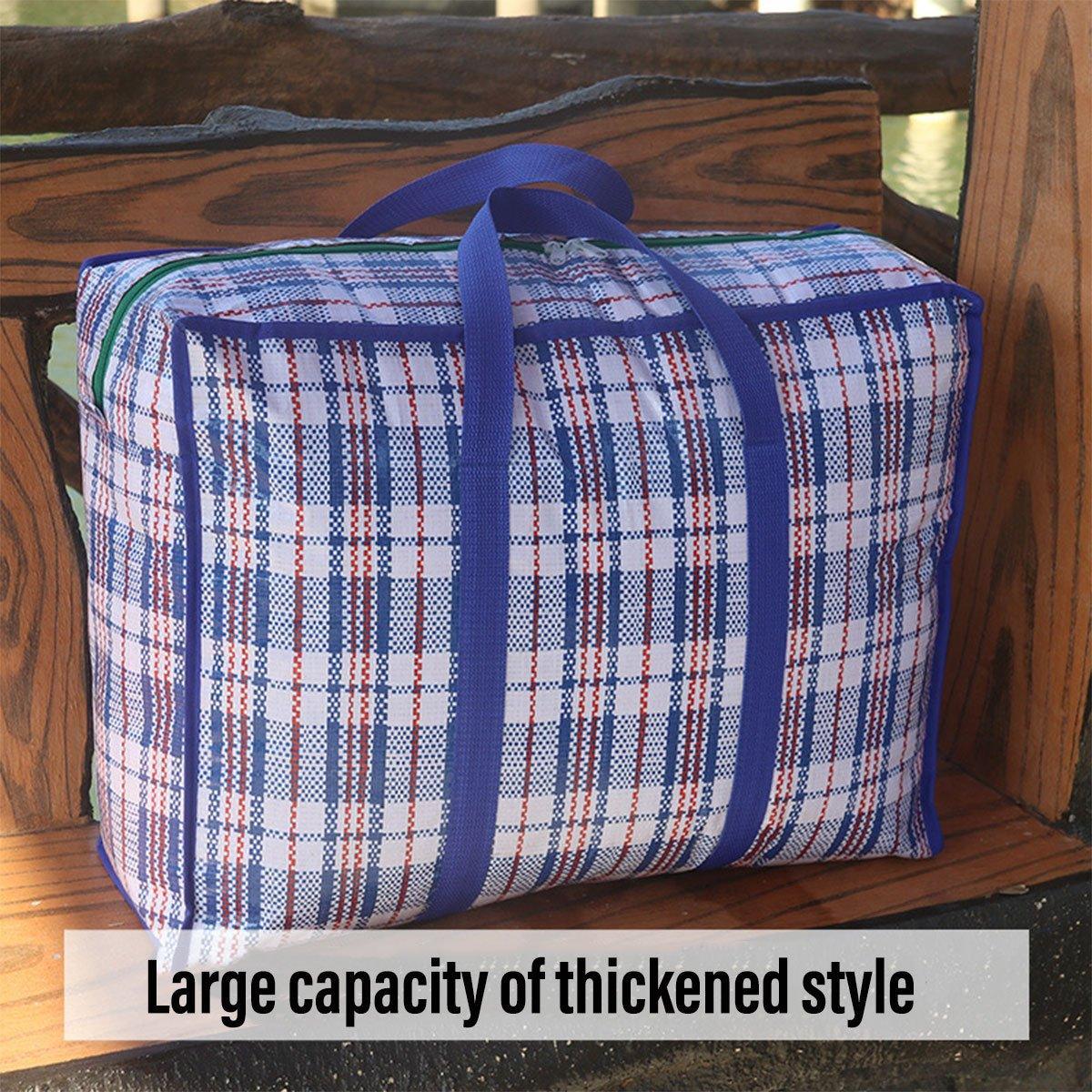 10PCS Large Waterproof Moving Packing Bags Woven Storage Luggage Quilt Bags - Medium