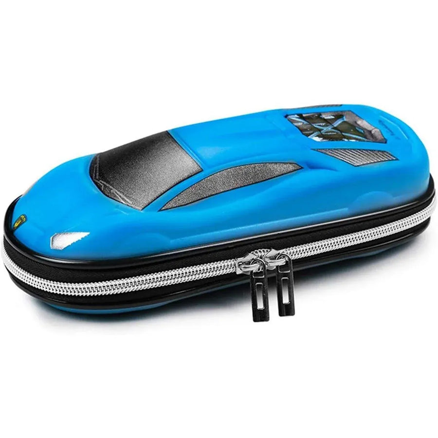 Large Capacity Stationery Box Three Layer Multifunctional Pencil Bag Case - Blue