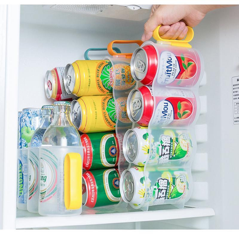Beer Soda Can Storage Holder Kitchen Fridge Space Saver Rack Organizer 1-3PCS - Yellow