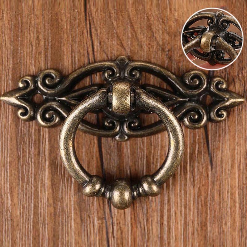 5PCS Vintage Handles Cabinet Drawer Cupboard Door Iron Knob Gold Pull - Black