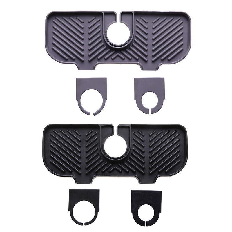 Kitchen Faucet Storage Rack Holder Soap Sponges Caddy Organizer Sink Basket Rack - Black