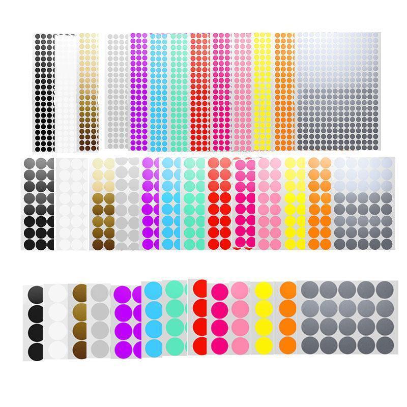 Yellow Assorted Sizes Colour Sticker Dots Adhesive Round Labels Circular Spot Scrapbook - 50mm*8 Dots