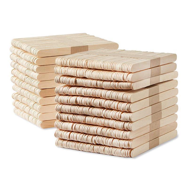 1000PCS Natural Wooden Craft Sticks Paddle Pop Sticks Ice Cream coffee stir - Wooden