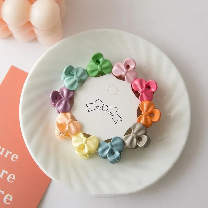 10PCS Mini Hair Clips Colourful Plastic Hair Clamps for Braiding and Styling - Flower