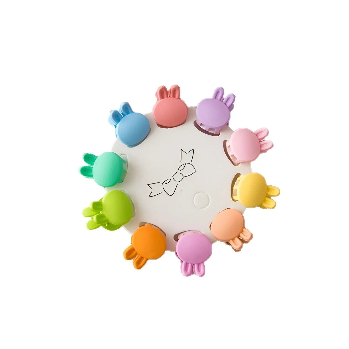 10PCS Mini Hair Clips Colourful Plastic Hair Clamps for Braiding and Styling - Rabbit