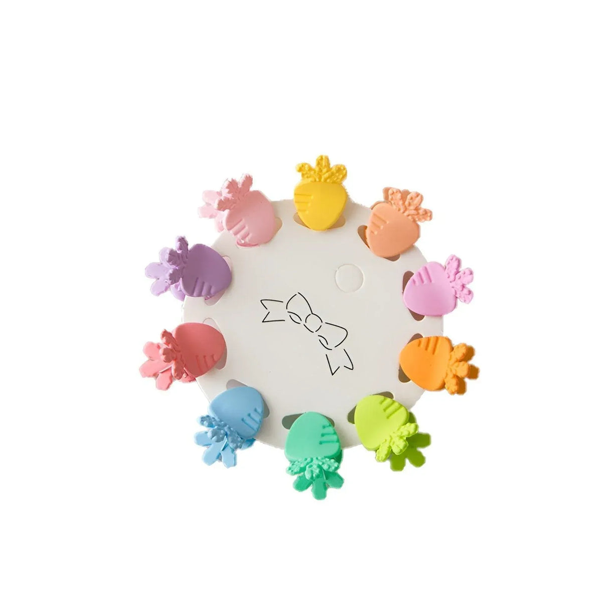 10PCS Mini Hair Clips Colourful Plastic Hair Clamps for Braiding and Styling - Carrot