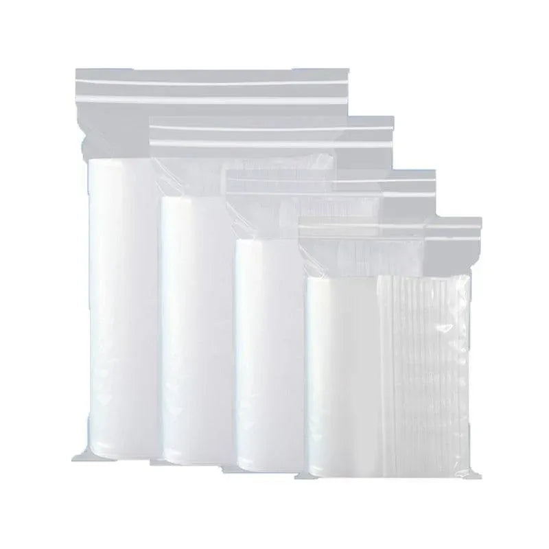 100X Bulk Clear Resealable PE Plastic Zip Bags - 14*20cm 100PCS