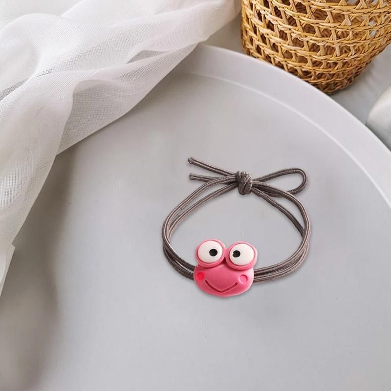 Cartoon Hair Rubber Hair Ring Frog Head Rope Hand Strap Couples Girl Hair Rope - Green