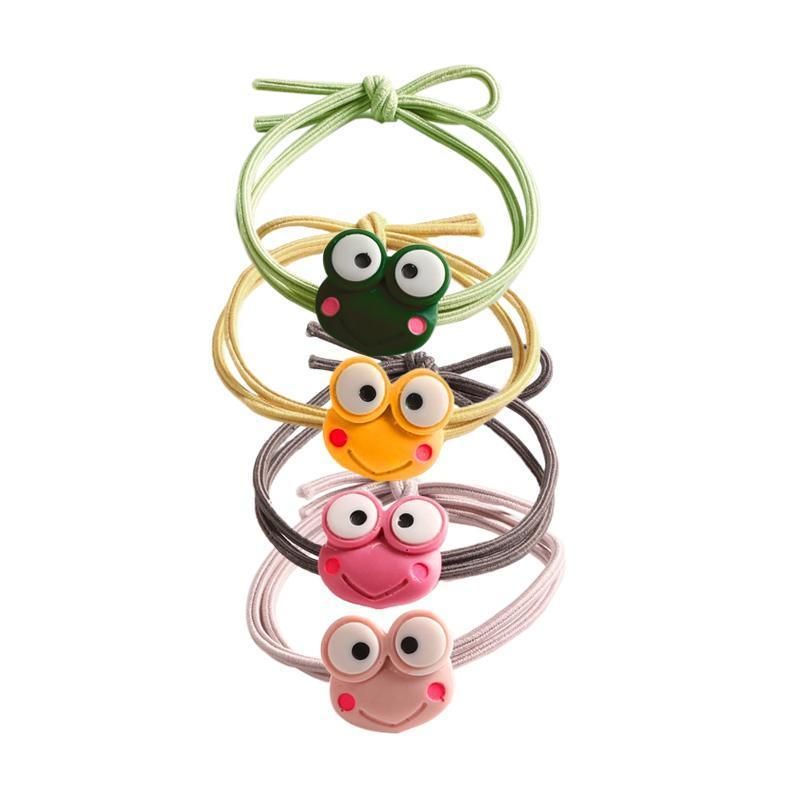 Cartoon Hair Rubber Hair Ring Frog Head Rope Hand Strap Couples Girl Hair Rope - Pink
