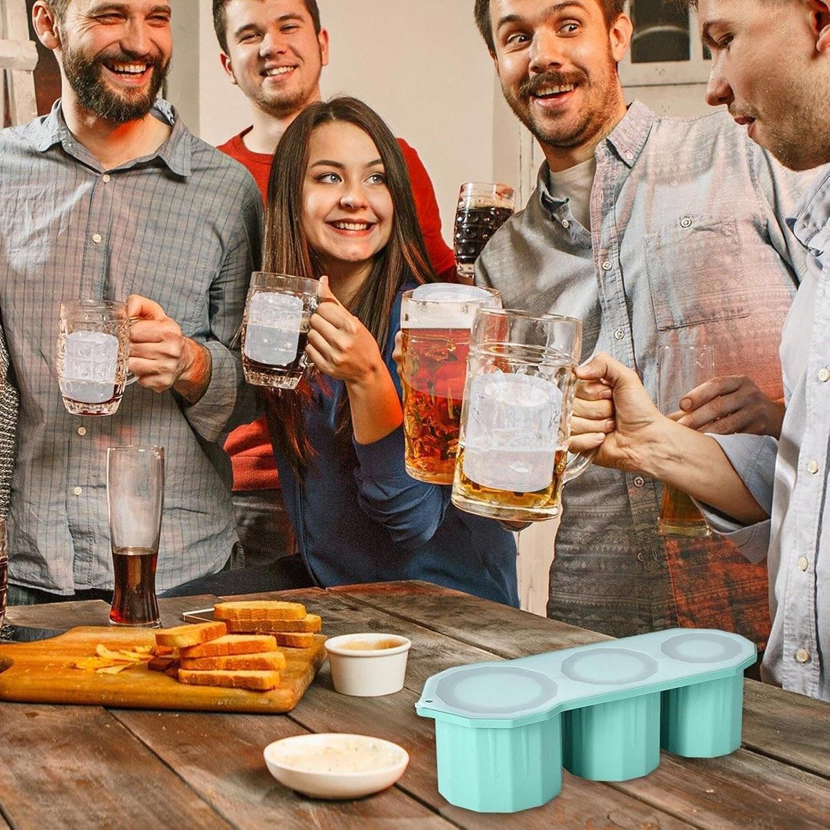 Silicone Ice Lattice Mould Easy Release Ice Cube Tray for Smooth Ice Making - Pink
