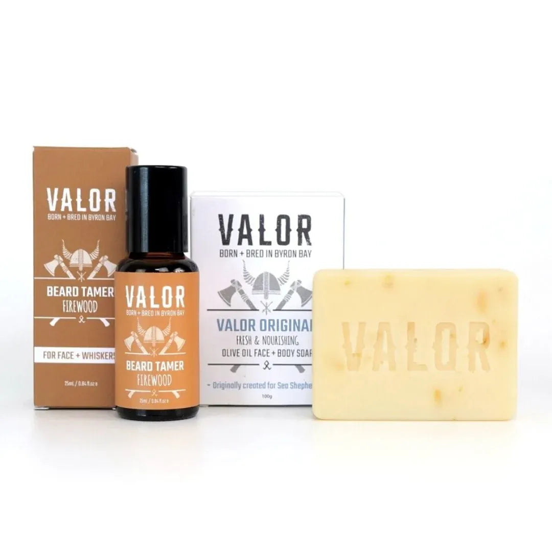 Tame Duo - Beard Tamer Firewood + Valor original Soap