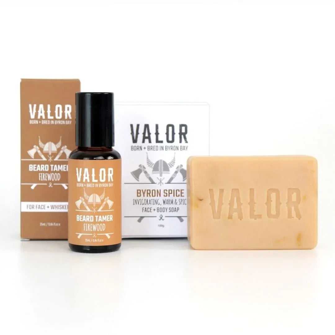 Tame Duo - Beard Tamer Firewood + Valor original Soap