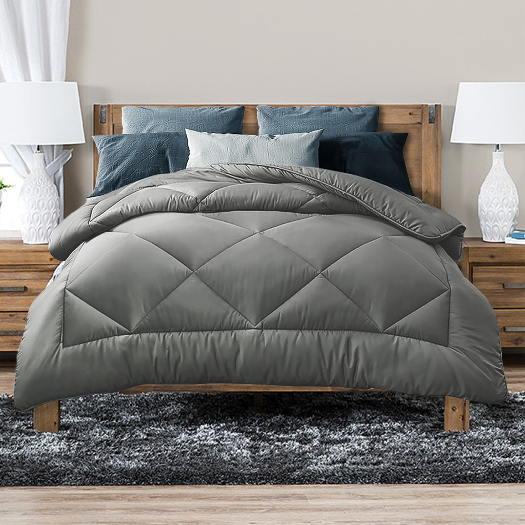 All-Season Bamboo Blend Quilt - Australian Made Double 400GSM in Grey