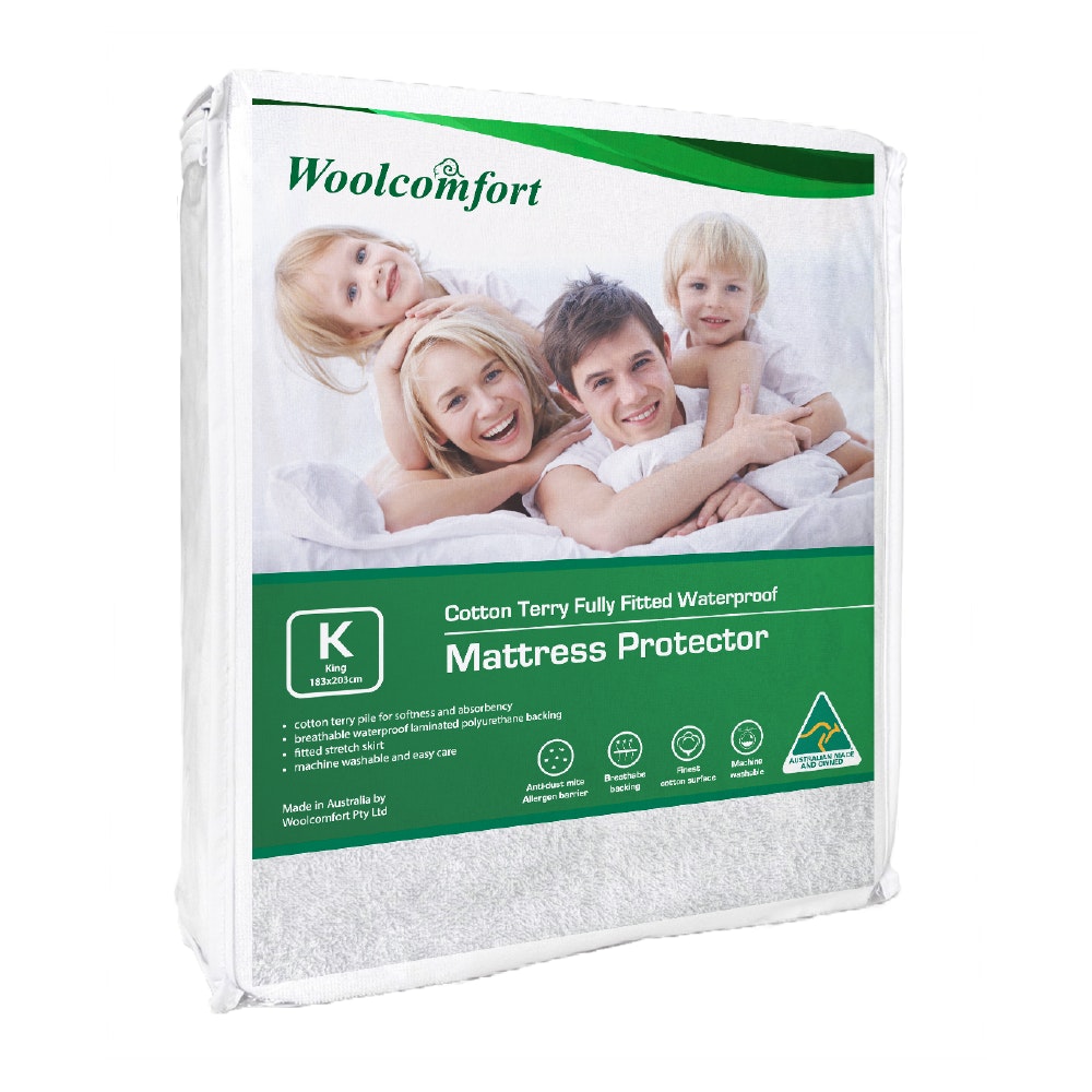 Ultimate Waterproof King Size Mattress Protector with Cotton Terry Fabric