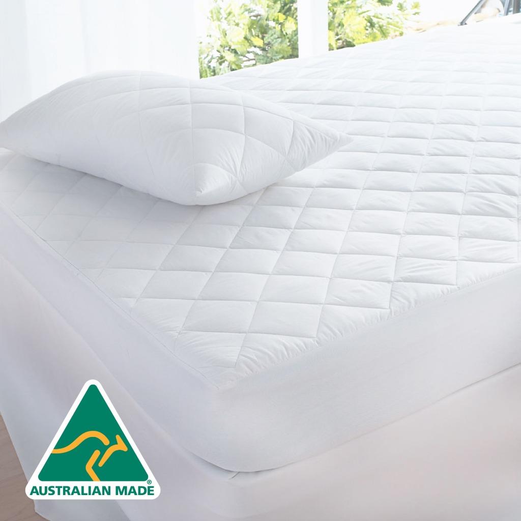 Australian Made Cotton Quilted Mattress Protector - Fully Fitted for Double Size
