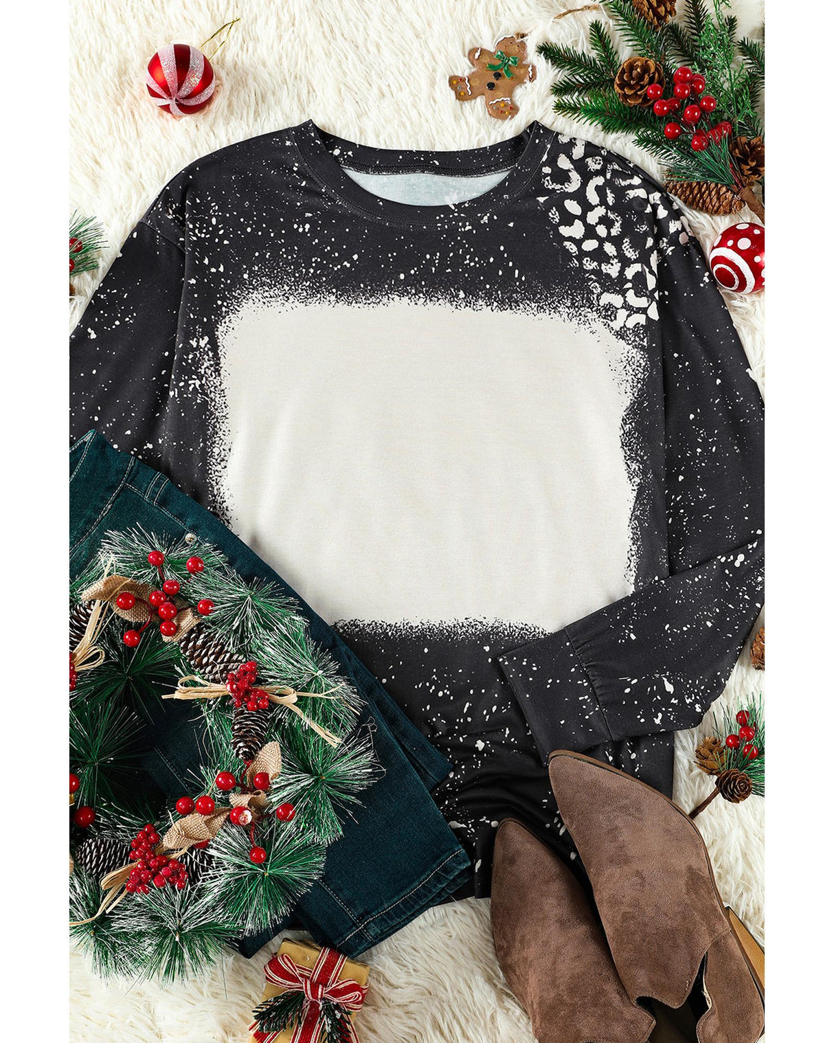 Retro Leopard Spot Pullover - M