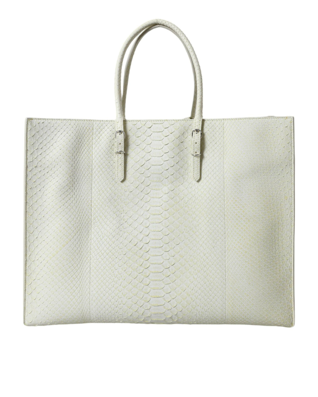 Balenciaga Women's Chic Python Leather Tote in White & Yellow - One Size