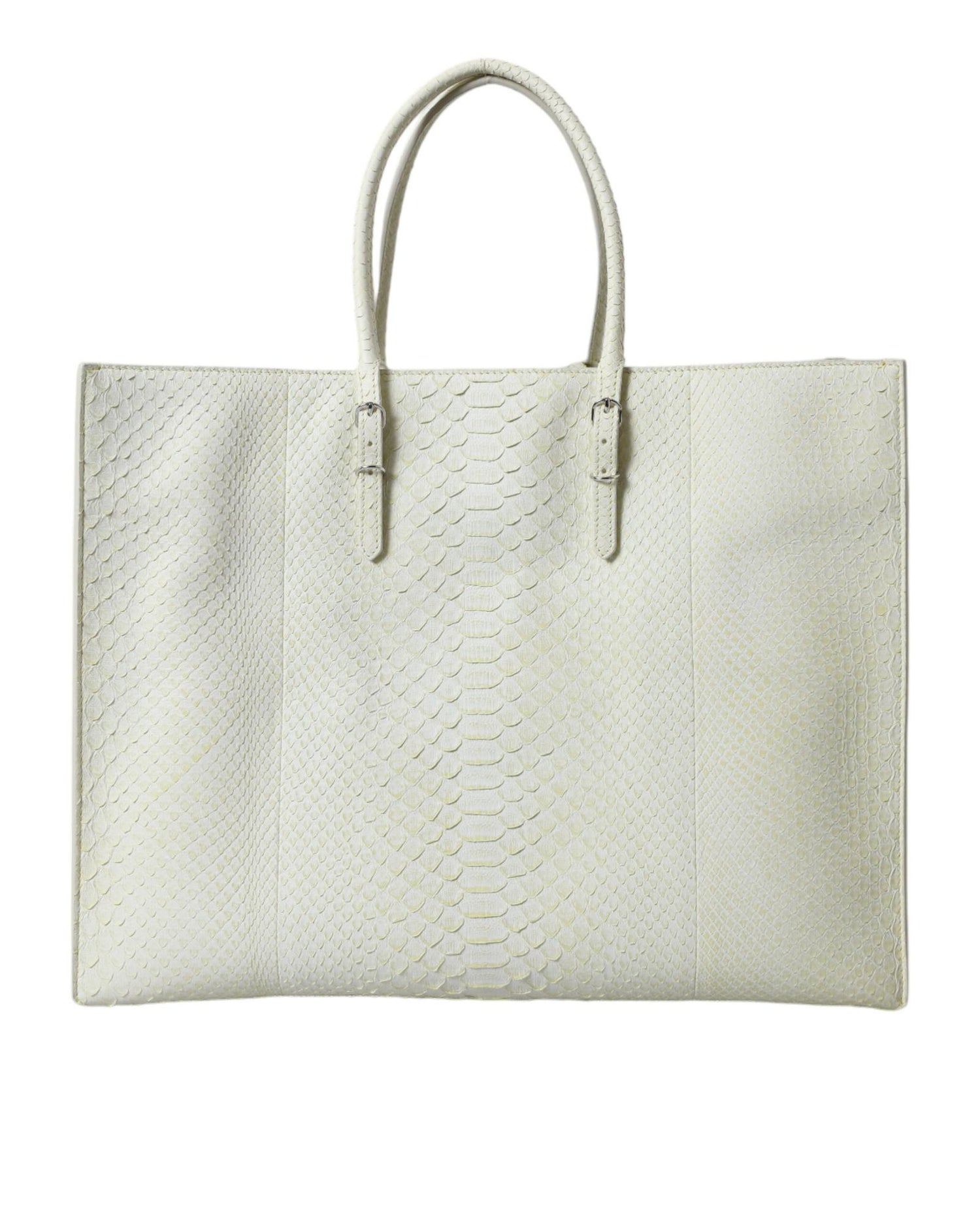 Balenciaga Women's Chic Python Leather Tote in White & Yellow - One Size