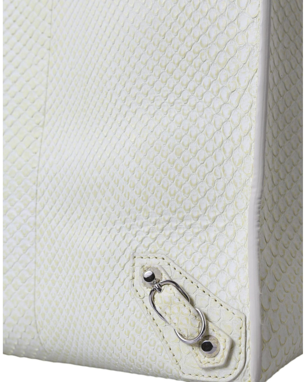 Balenciaga Women's Chic Python Leather Tote in White & Yellow - One Size