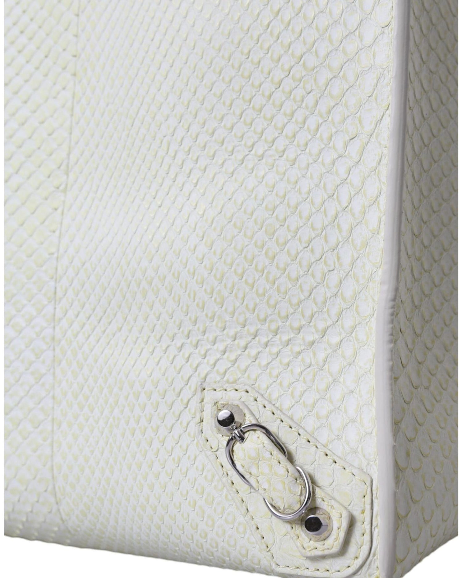 Balenciaga Women's Chic Python Leather Tote in White & Yellow - One Size