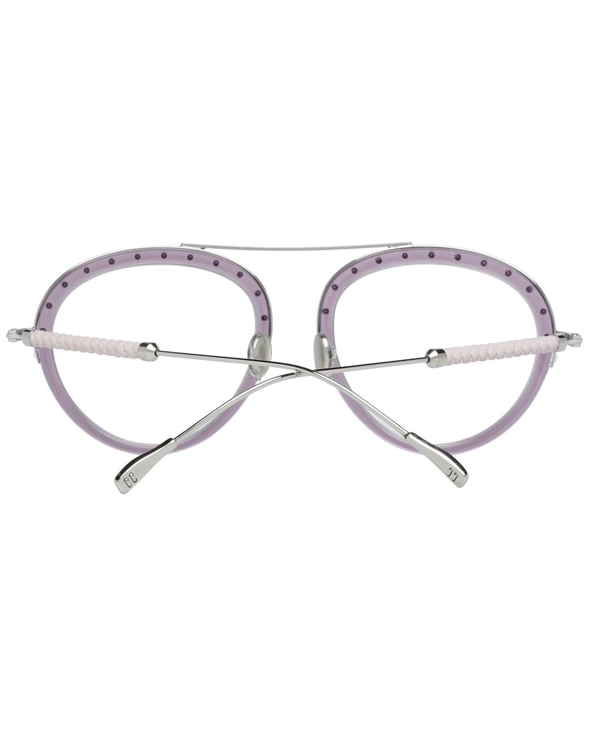 Tod's Women's Round Purple Optical Frames with Silver Accents - One Size