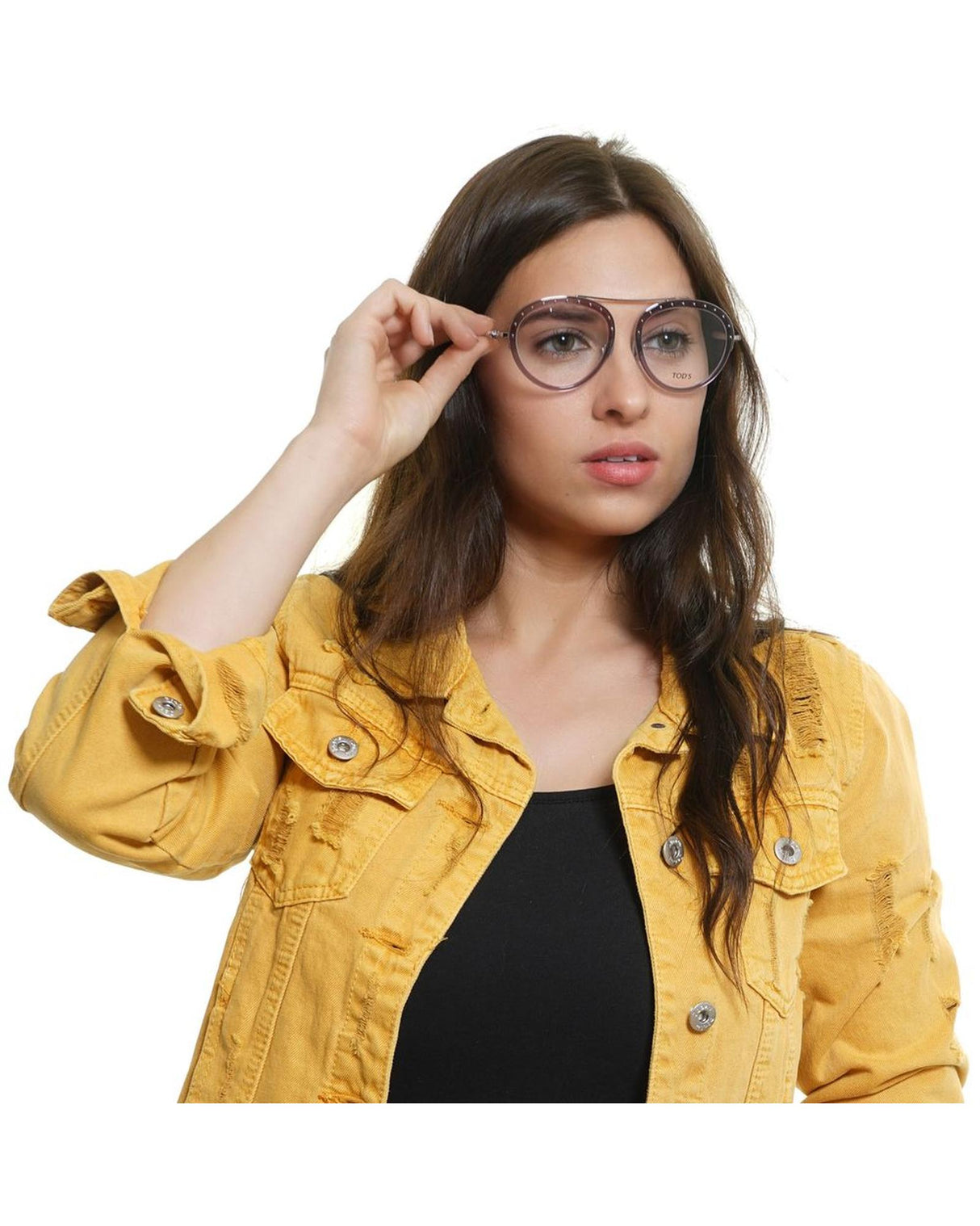 Tod's Women's Round Purple Optical Frames with Silver Accents - One Size