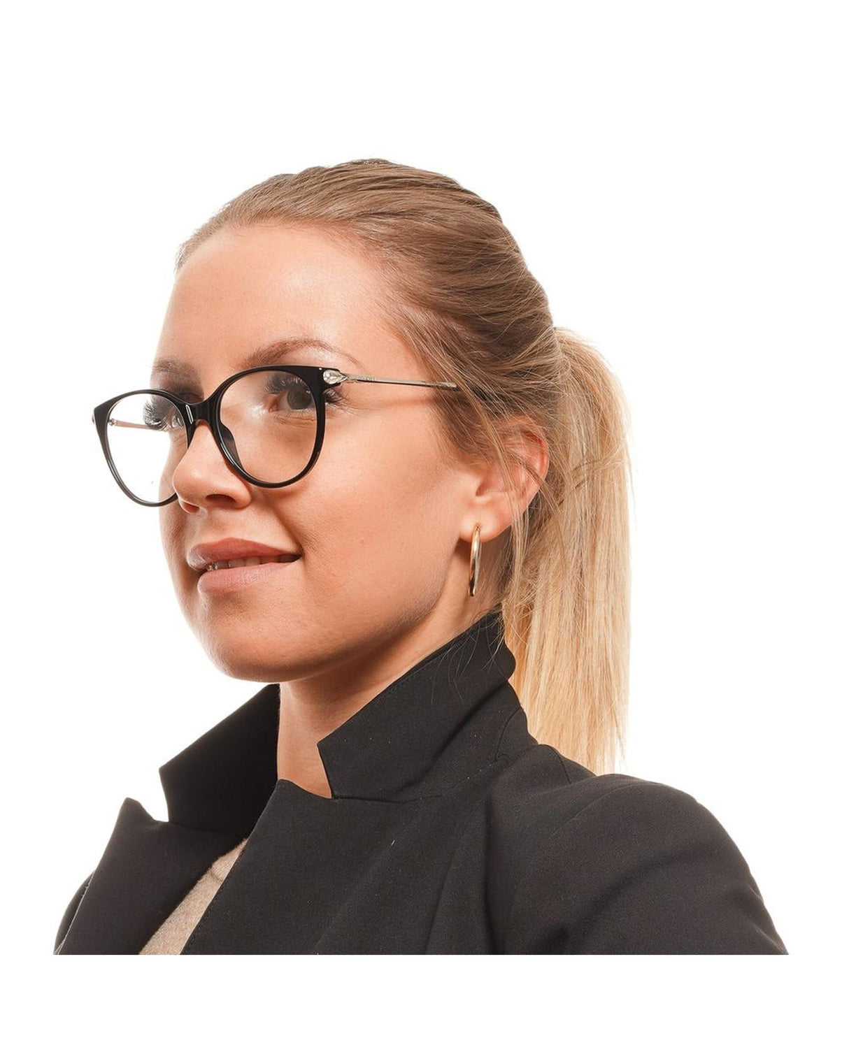 Swarovski Women's Round Black Optical Glasses - One Size