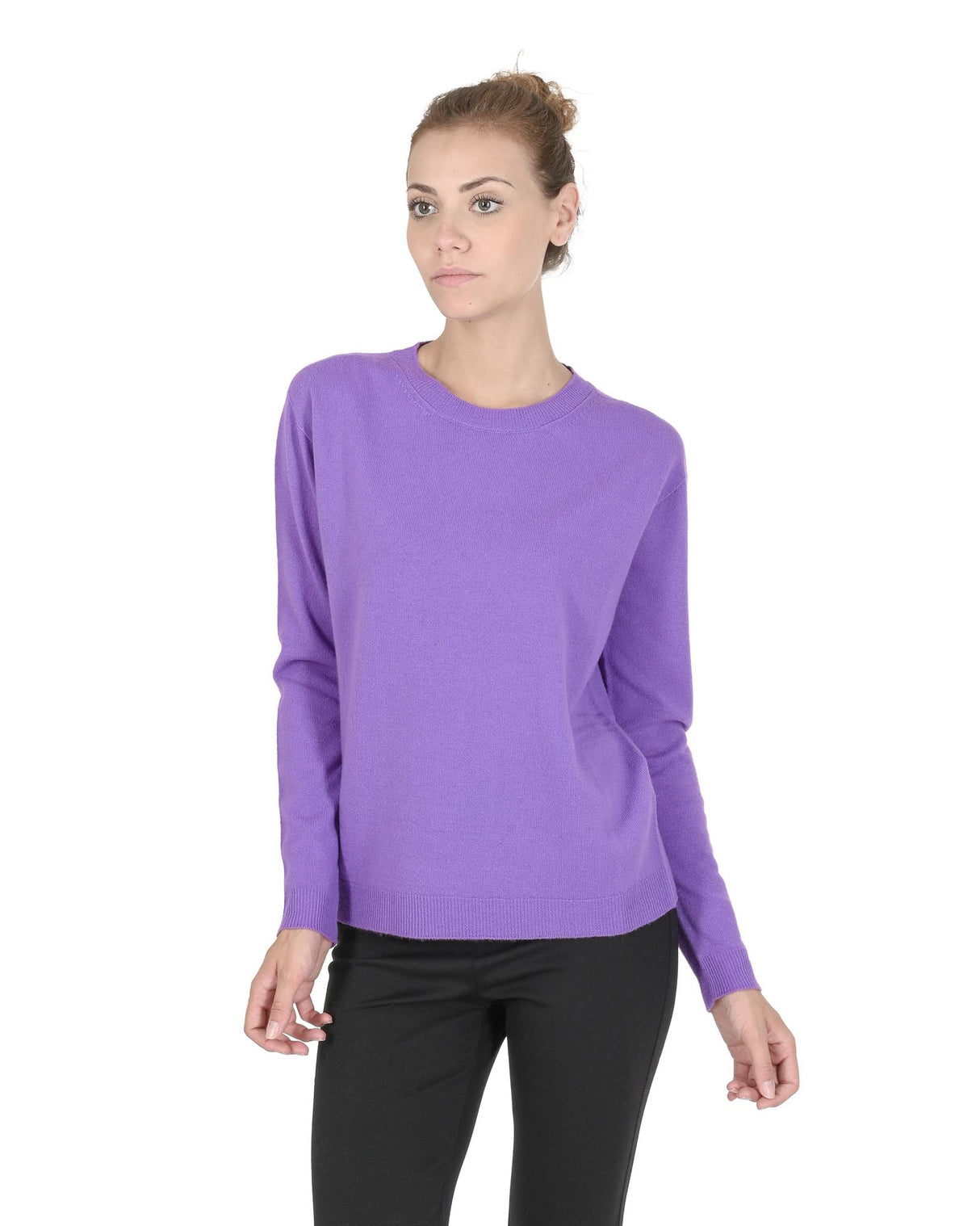 Edinburgh Crown Women's Luxurious Italian Cashmere Sweater in Lavanda - Size 42 EU