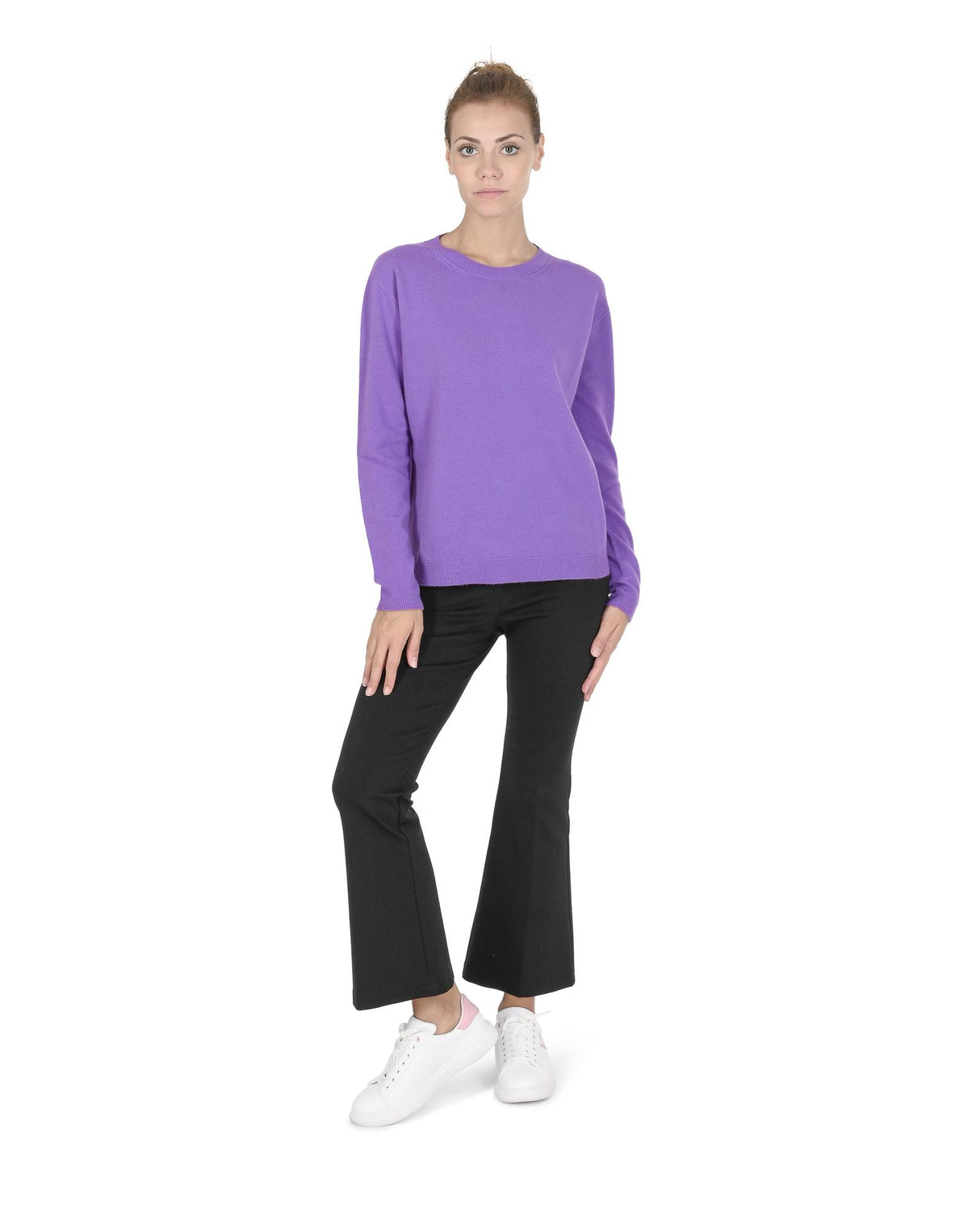 Edinburgh Crown Women's Luxurious Italian Cashmere Sweater in Lavanda - Size 42 EU