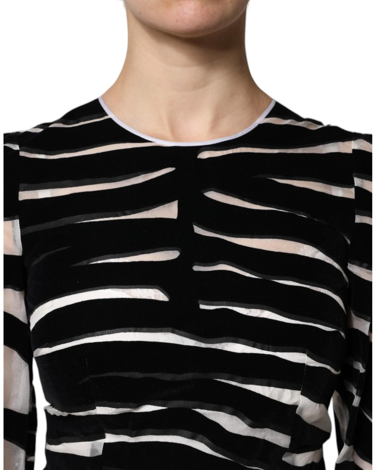 Dolce & Gabbana Women's Black White Zebra A-line Sheath Mini Dress - 42 IT