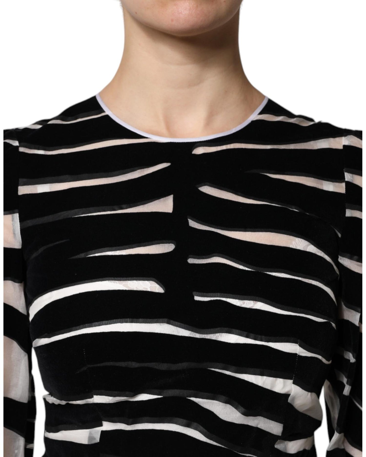 Dolce & Gabbana Women's Black White Zebra A-line Sheath Mini Dress - 44 IT