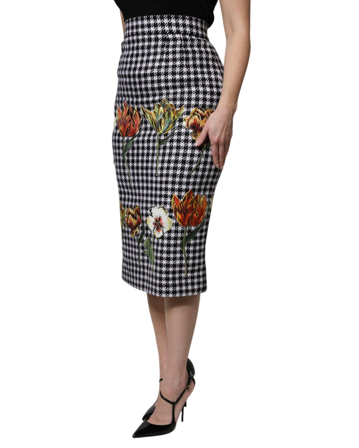Dolce & Gabbana Women's Multicolor Floral Print High Waist Pencil Cut Skirt - 38 IT
