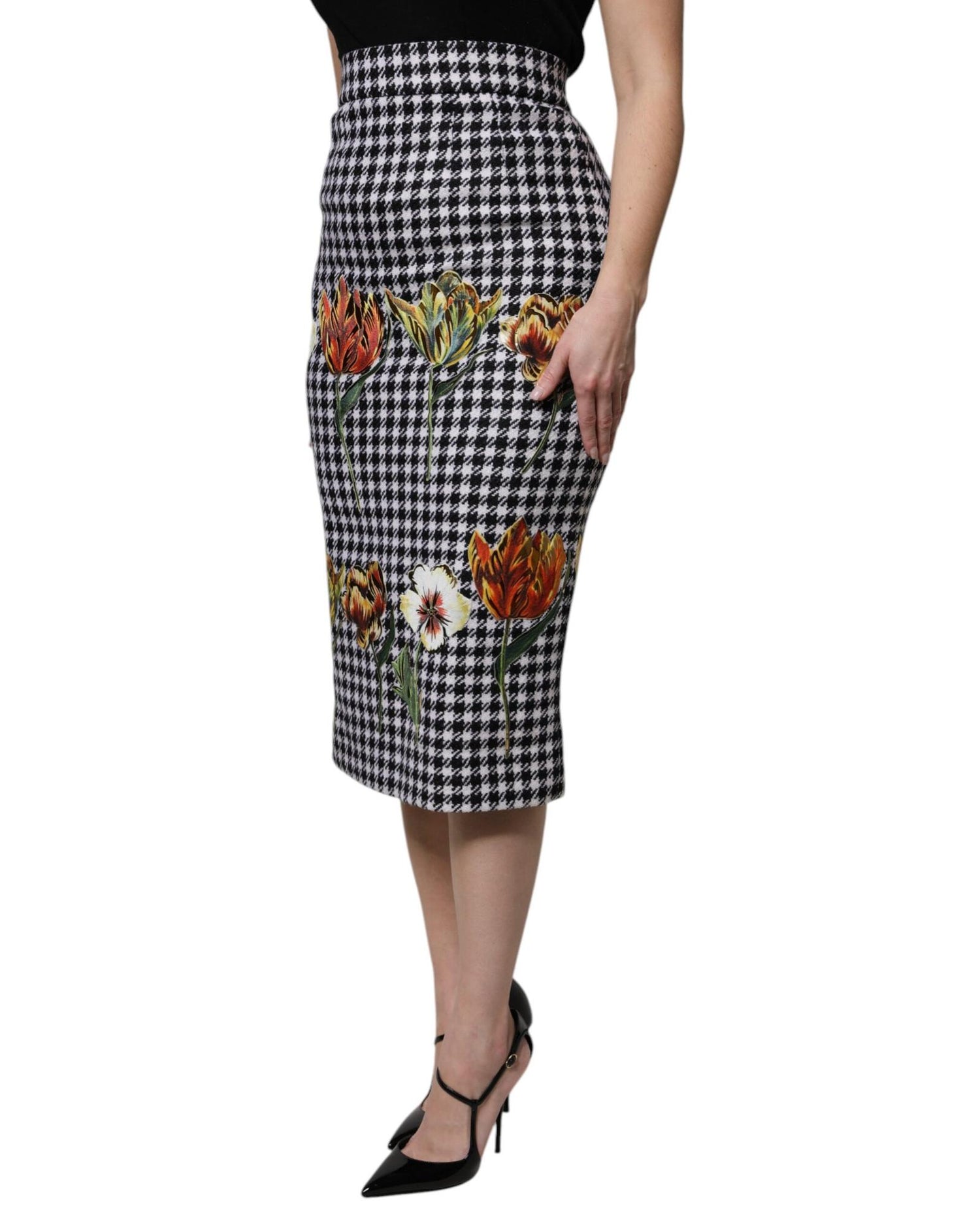 Dolce & Gabbana Women's Multicolor Floral Print High Waist Pencil Cut Skirt - 38 IT