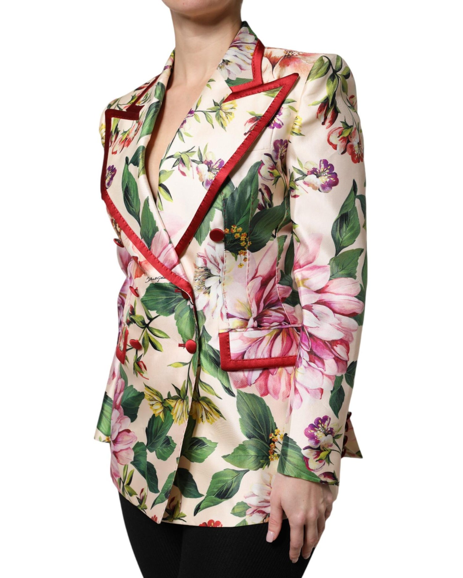 Dolce & Gabbana Women's Multicolor Floral Double Breasted Jacket - 42 IT