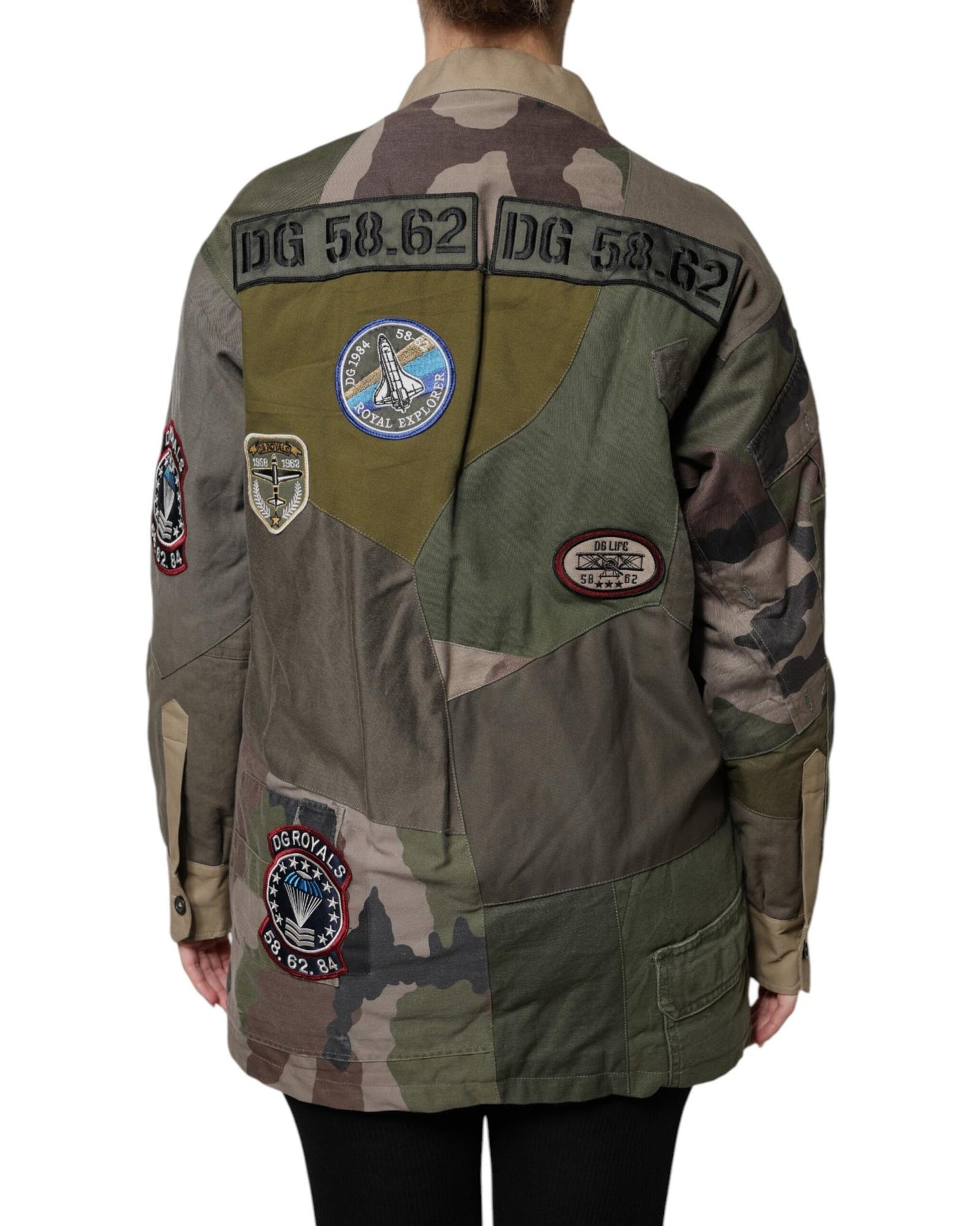 Dolce & Gabbana Women's Military Green Cotton Button Down Jacket - 36 IT