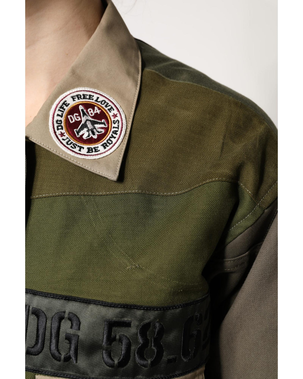 Dolce & Gabbana Women's Military Green Cotton Button Down Jacket - 36 IT